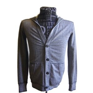 Chor Men's S Cardigan Sweater Gray Cotton Blend